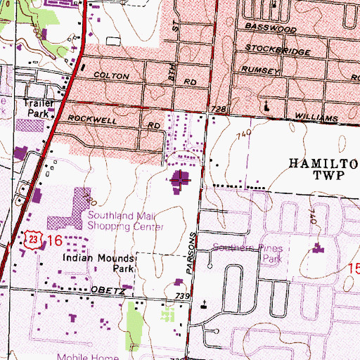 Topographic Map of Wehrle School, OH