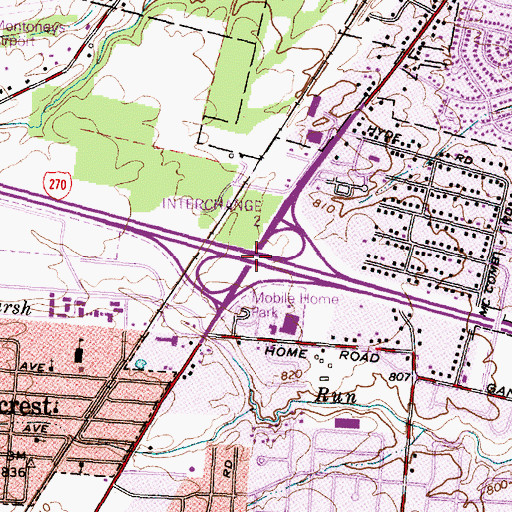 Topographic Map of Interchange 2, OH