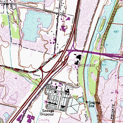 Topographic Map of Interchange 104, OH