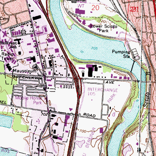 Topographic Map of Interchange 105, OH