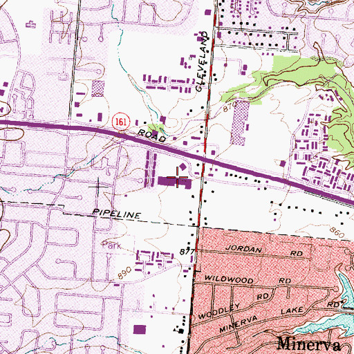 Topographic Map of Raintree Shopping Center, OH