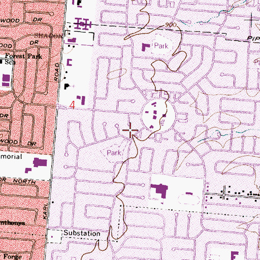 Topographic Map of Parkmoor Elementary School, OH