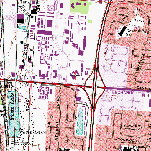 Topographic Map of Continent Mall Shopping Center, OH