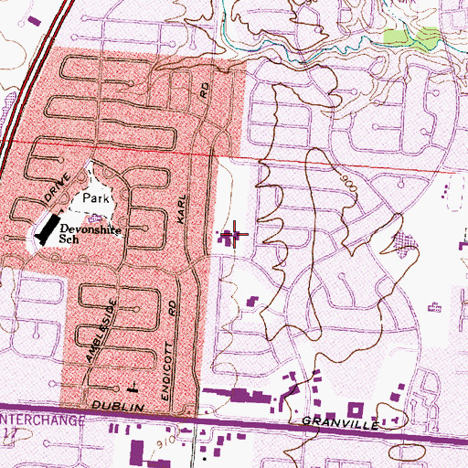 Topographic Map of Alpine Elementary School, OH