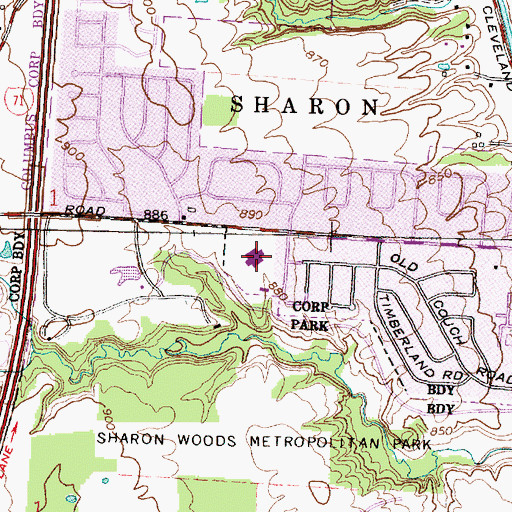 Topographic Map of Annehurst Elementary School, OH