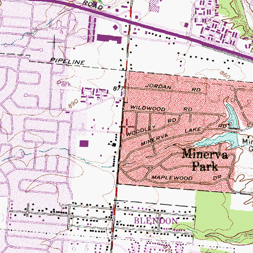 Topographic Map of Vinson Shopping Center, OH