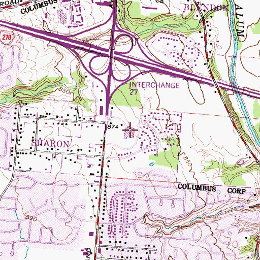 Topographic Map of Corporate Exchange Center, OH