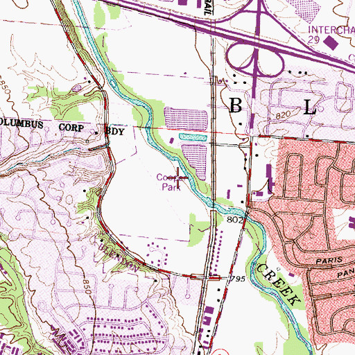 Topographic Map of Cooper Park, OH