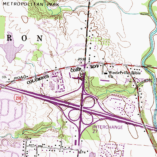 Topographic Map of Flagg Shopping Center, OH