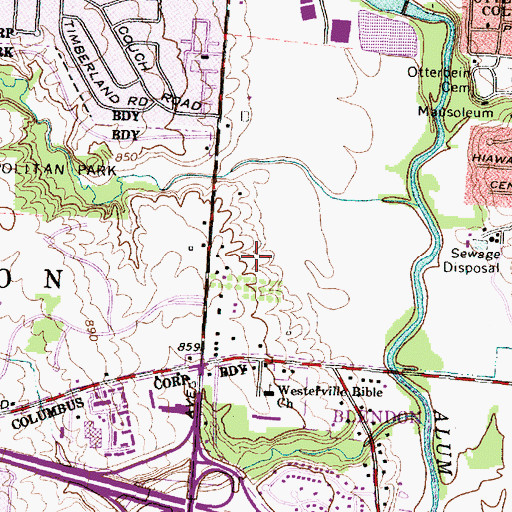 Topographic Map of Mount Carmel Saint Ann's Hospital, OH
