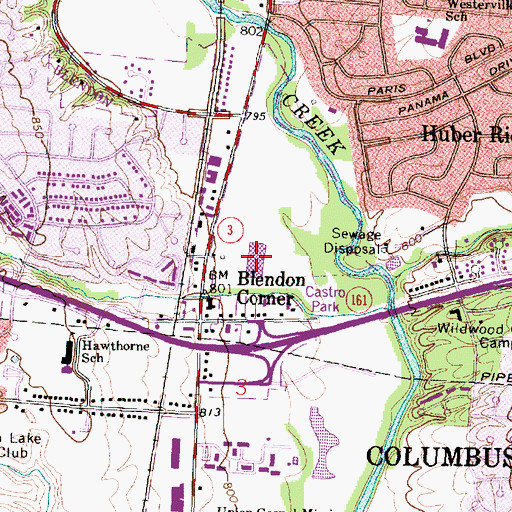 Topographic Map of Alum Creek Plaza Shopping Center, OH