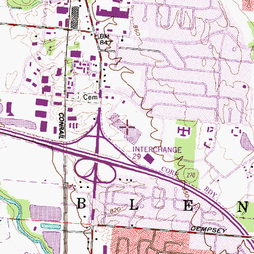 Topographic Map of Westerville Mall Shopping Center, OH
