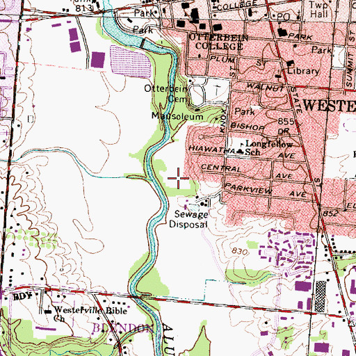 Topographic Map of Walter Cherrington Park, OH