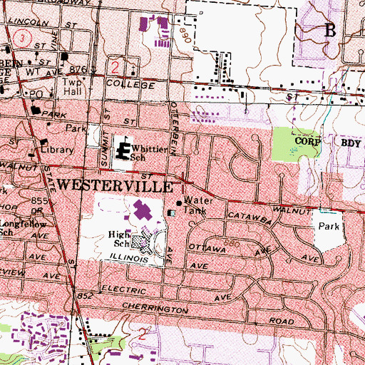 Topographic Map of Kiwanis Picnic Park, OH