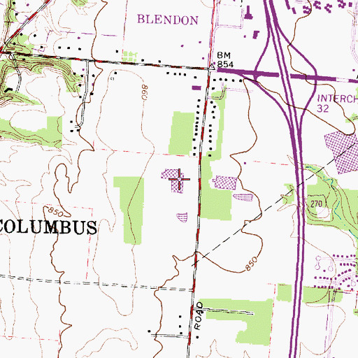 Topographic Map of Northeast Career Center, OH