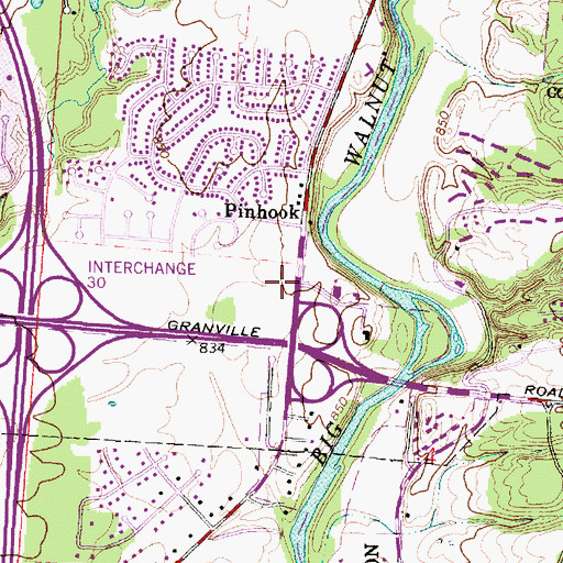 Topographic Map of Sunbury Plaza Shopping Center, OH