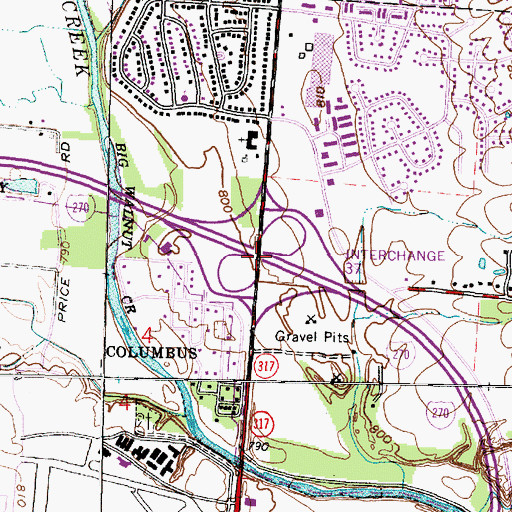 Topographic Map of Interchange 37, OH
