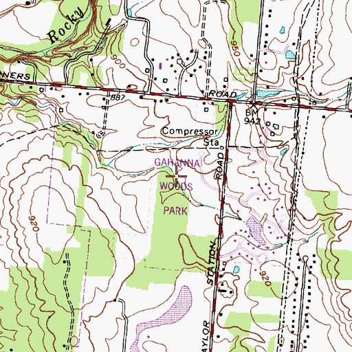 Topographic Map of Gahanna Woods Park, OH