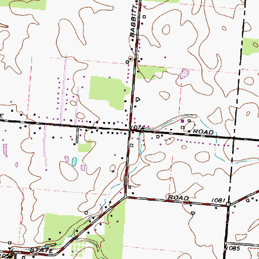 Topographic Map of Oakland, OH