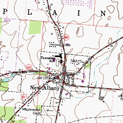 Topographic Map of New Albany Elementary School, OH