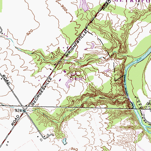 Topographic Map of Hickory Hills Golf Course, OH