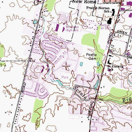 Topographic Map of Green Countrie Park, OH