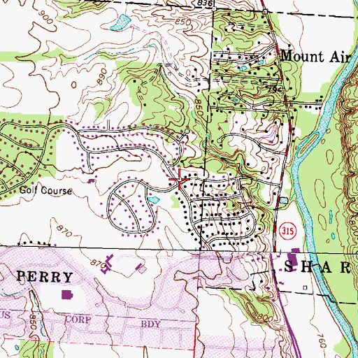 Topographic Map of Worthington Hills, OH