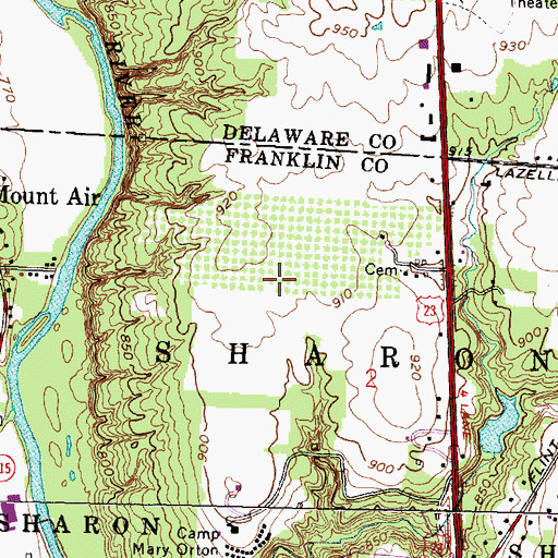 Topographic Map of Olentangy High Bluffs, OH