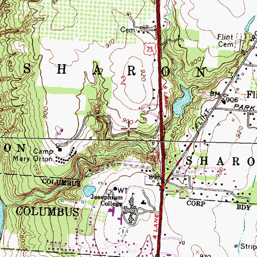 Topographic Map of Northwoods, OH