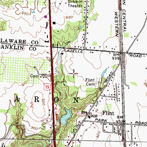 Topographic Map of Wingsong Country Club, OH