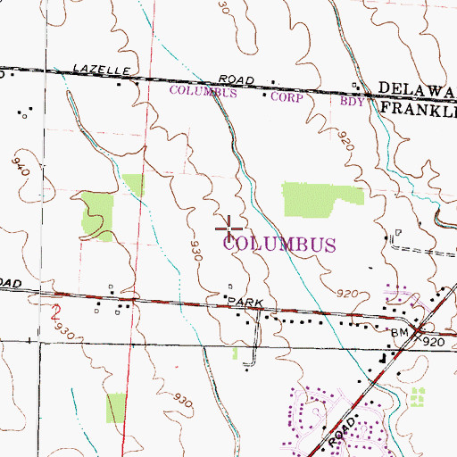Topographic Map of Worthington Park Elementary School, OH