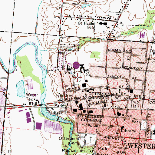 Topographic Map of Memorial Stadium, OH