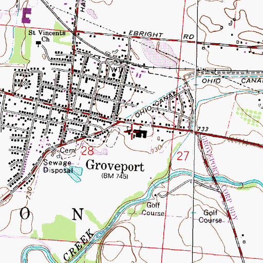 Topographic Map of Groveport-Madison Elementary School, OH