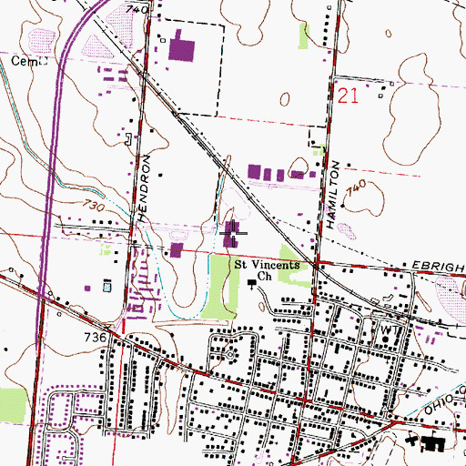 Topographic Map of Groveport-Madison Middle School South, OH