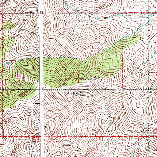 Topographic Map of Russellville Peak, AZ