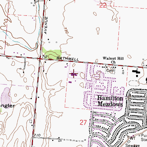 Topographic Map of Hamilton South Elementary School, OH