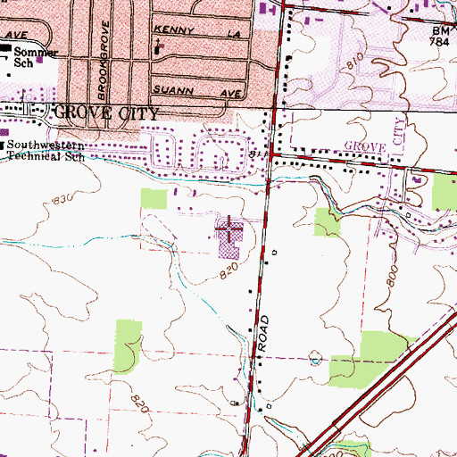 Topographic Map of Grove City High School, OH