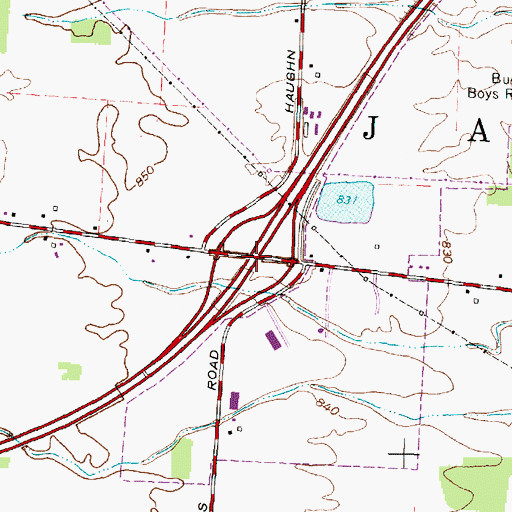 Topographic Map of Interchange 97, OH
