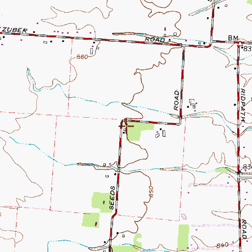 Topographic Map of Walnut Grove School (historical), OH
