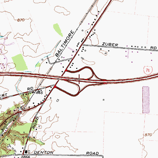 Topographic Map of Interchange 94, OH