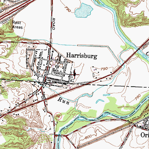 Topographic Map of Harrisburg Elementary School, OH