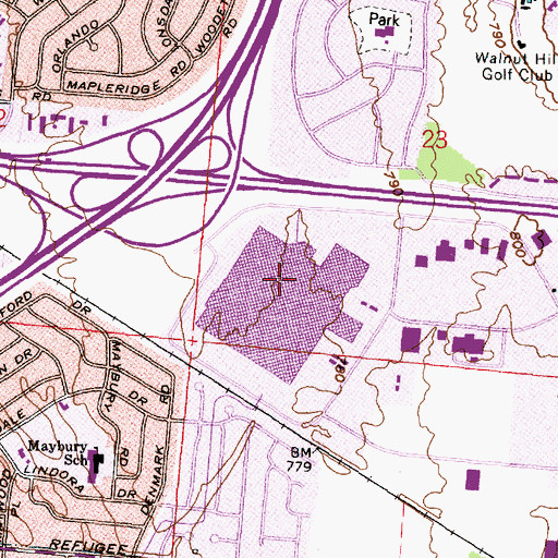 Topographic Map of Scarborough Mall Shopping Center, OH