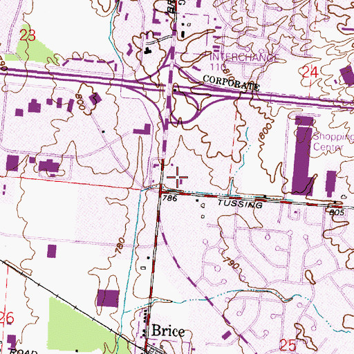 Topographic Map of Brice Road Consumer Square Shopping Center, OH