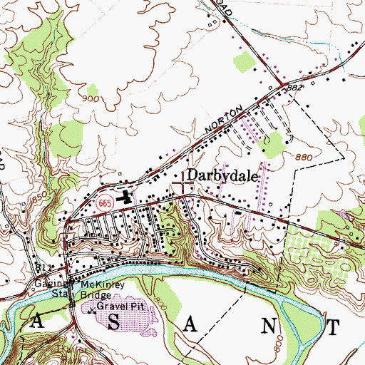 Topographic Map of Pennsylvania School (historical), OH