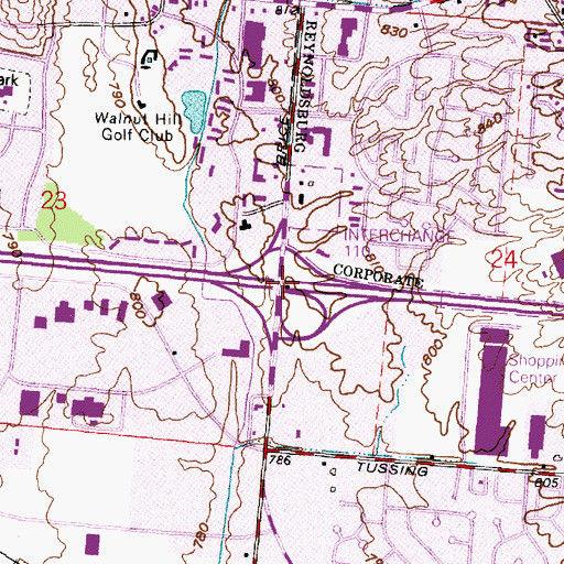 Topographic Map of Interchange 110, OH
