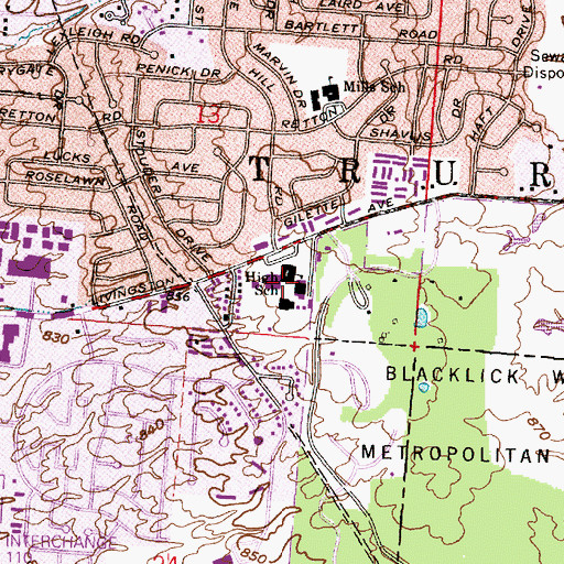 Topographic Map of Reynoldsburg High School, OH