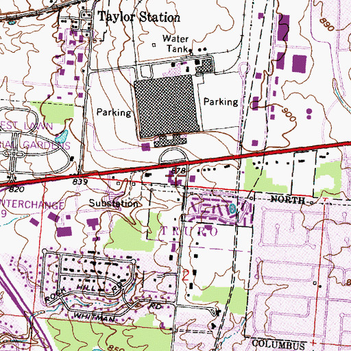 Topographic Map of Canyon Center Shopping Center, OH