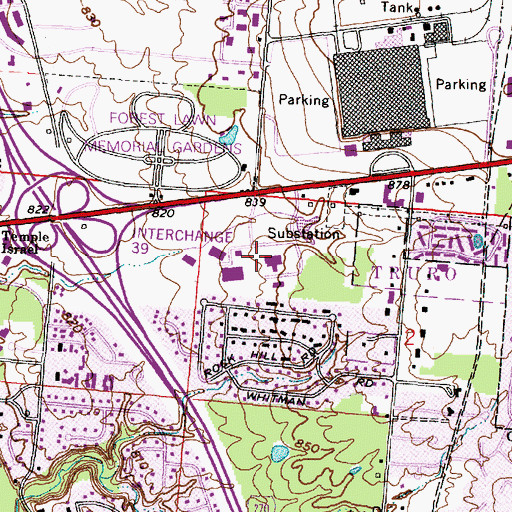 Topographic Map of Mount Carmel East Hospital, OH