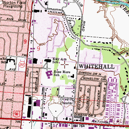 Topographic Map of Orton-Davis Park, OH