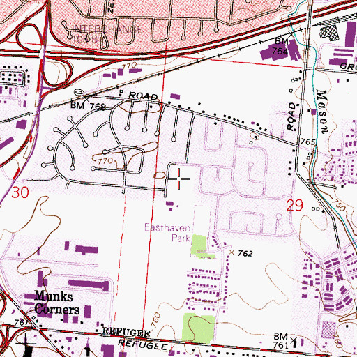 Topographic Map of Easthaven Elementary School, OH